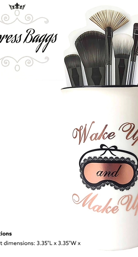 Makeup brush holder cup